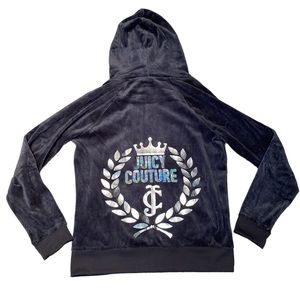 Juicy Couture Velour Track Suit Jacket Iridescent Sequin